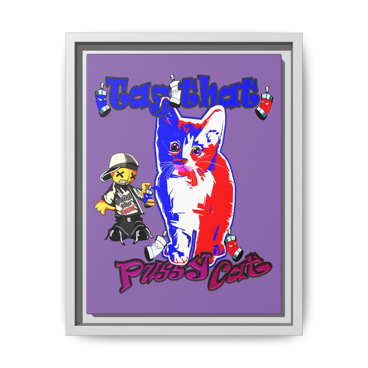 tag that - framed canvas art (light purple)