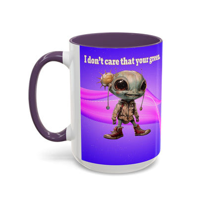 I don't care that your grey - Accent Mug (purple-pink wave)