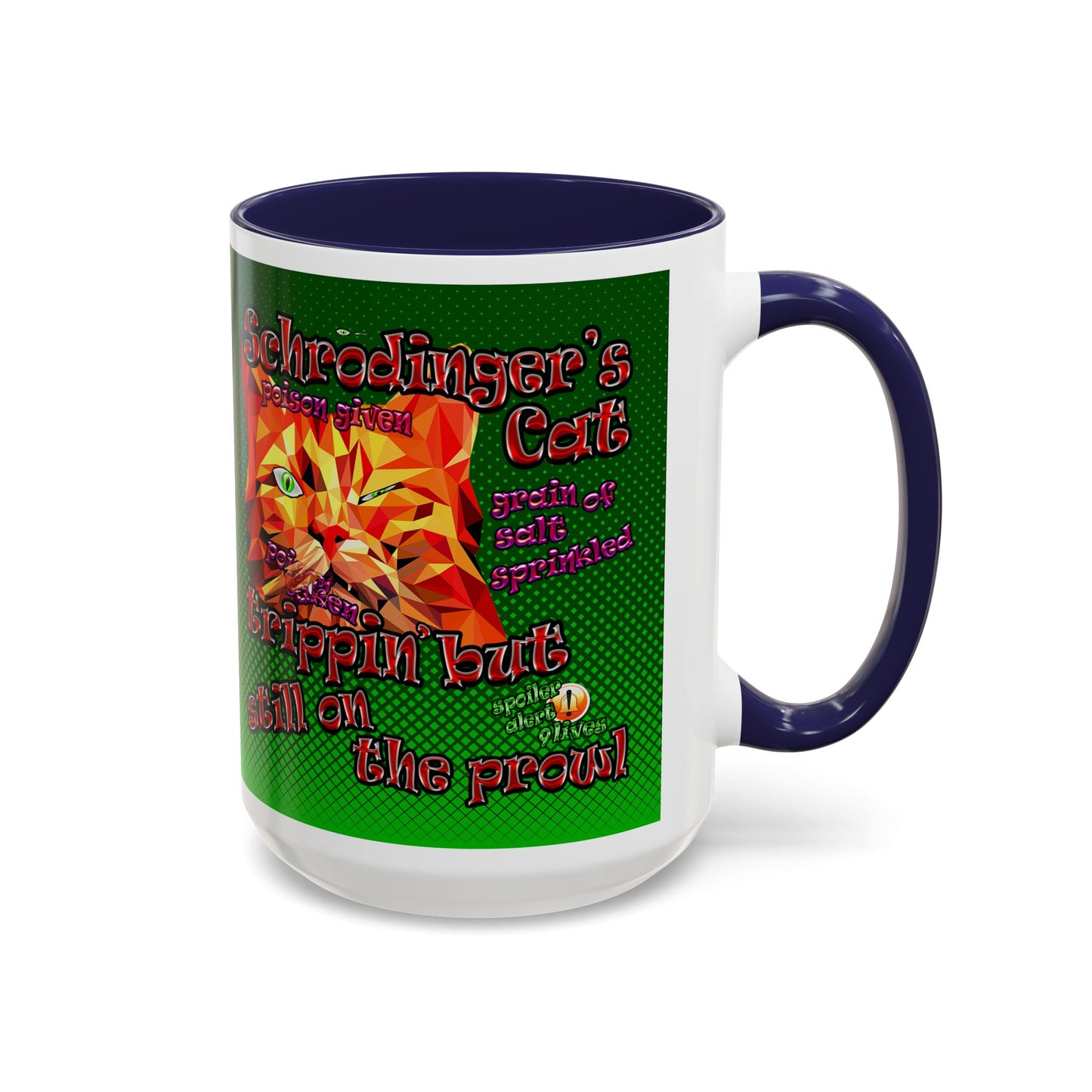schrodinger's cat - Accent Mug (logo green)
