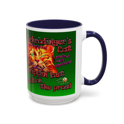 schrodinger's cat - Accent Mug (logo green)