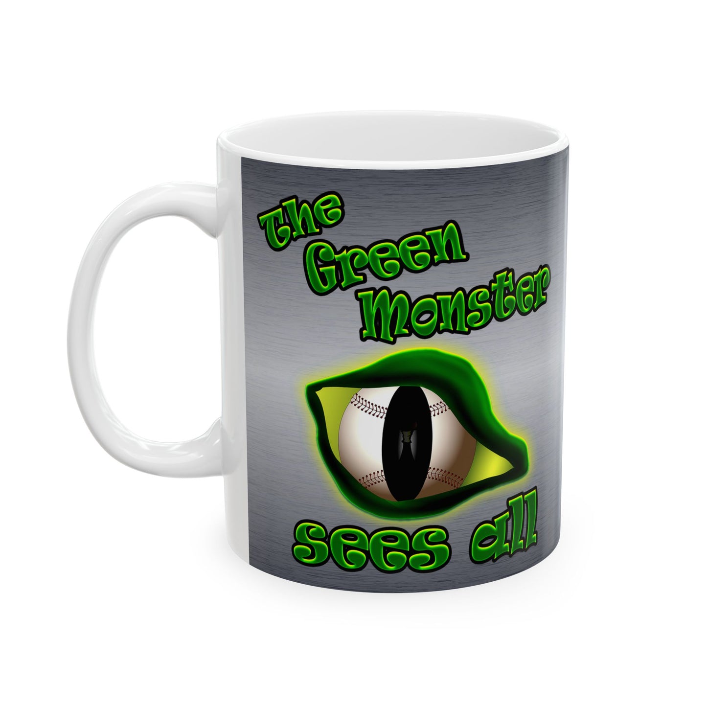 green monster - White Mug (brushed nickel)