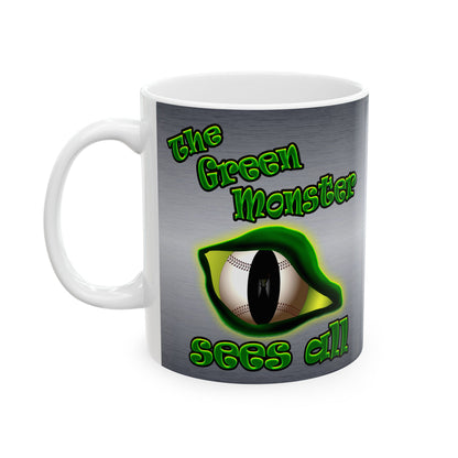 green monster - White Mug (brushed nickel)