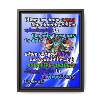 doggystyle - framed canvas art (blue-white wave)