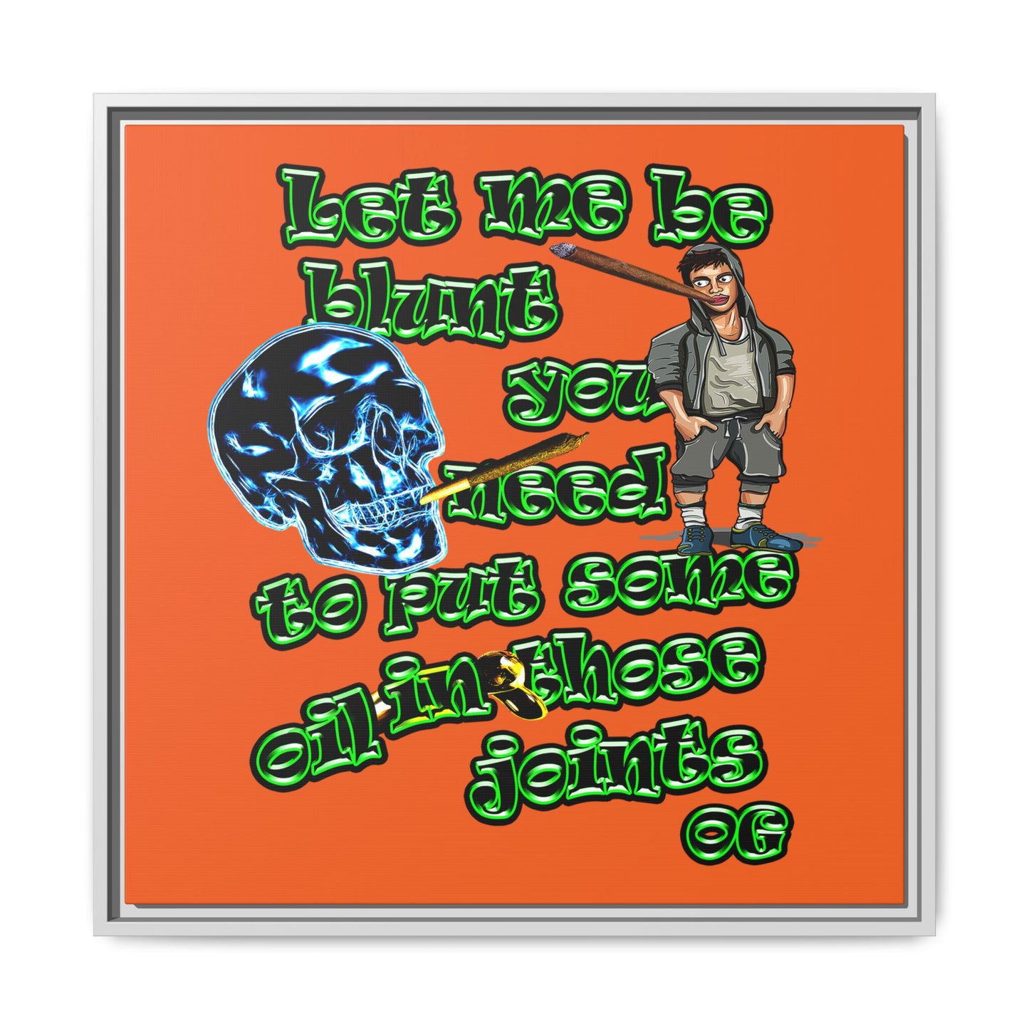og - framed canvas art (orange)