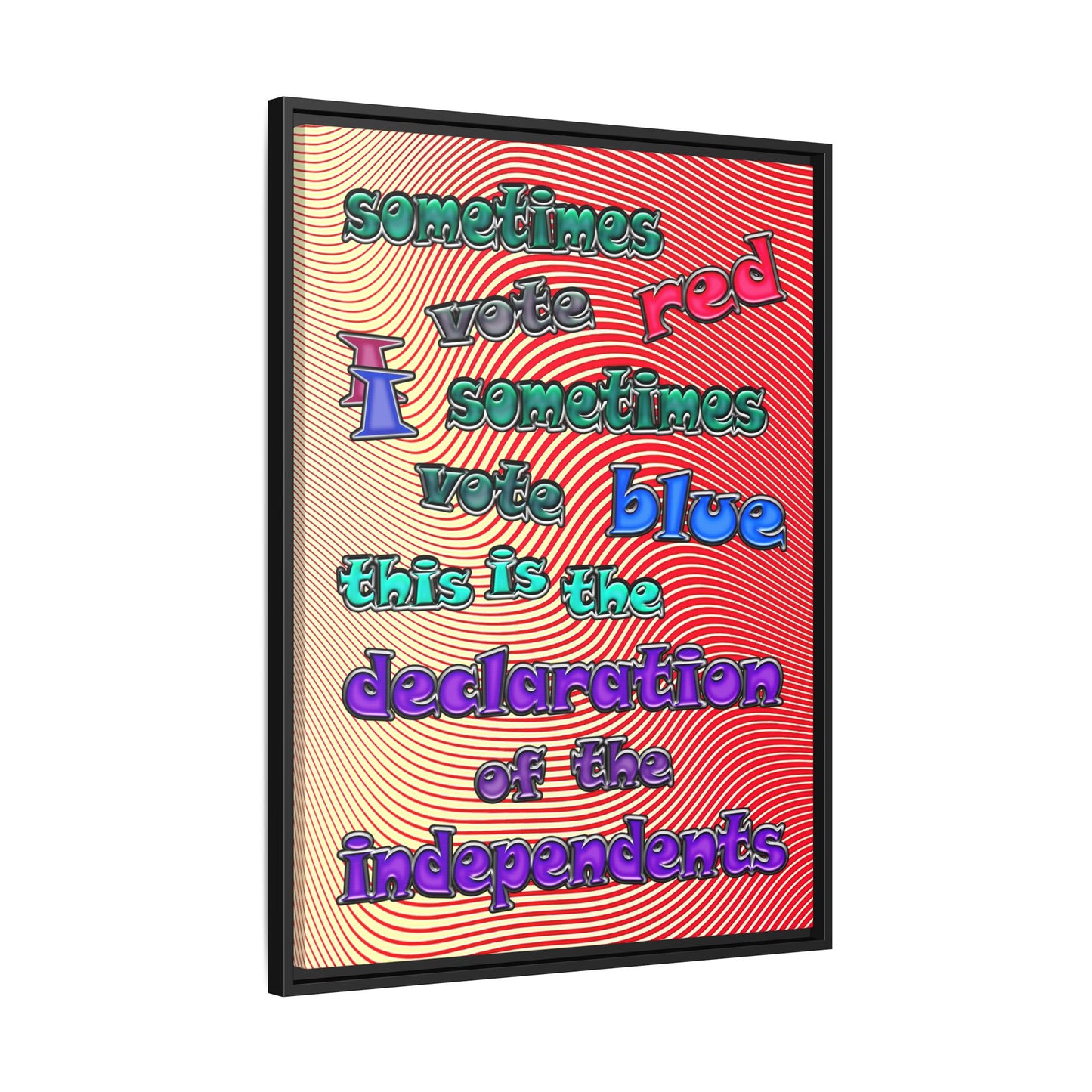 declaration of the independents - framed canvas art (yellow-orange wave)