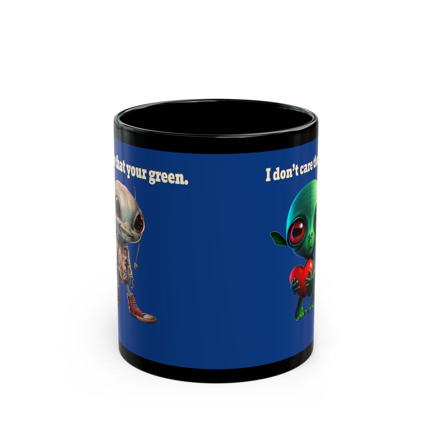 I don't care that your grey - Black Mug (dark blue)