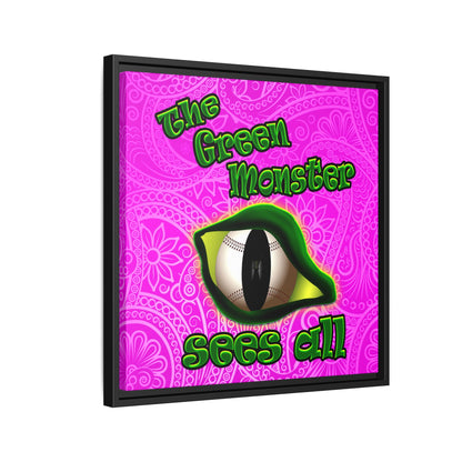 green monster - framed canvas art (pink swirl)