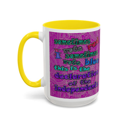 declaration of the independents - Accent Mug (pink swirl)