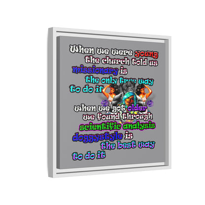doggystyle - framed canvas art (grey)