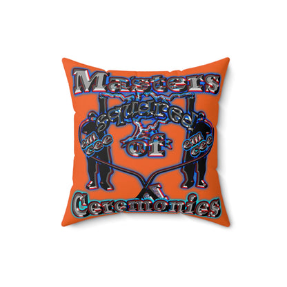 em cee squared - Spun Polyester Square Pillow - (orange)