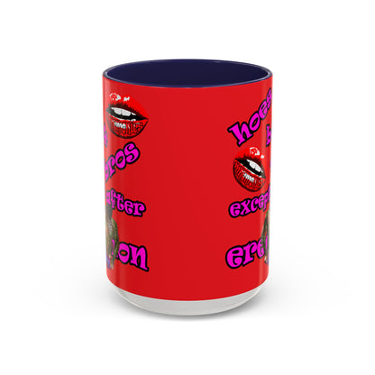 hoes b4 bros - Accent Mug (red)