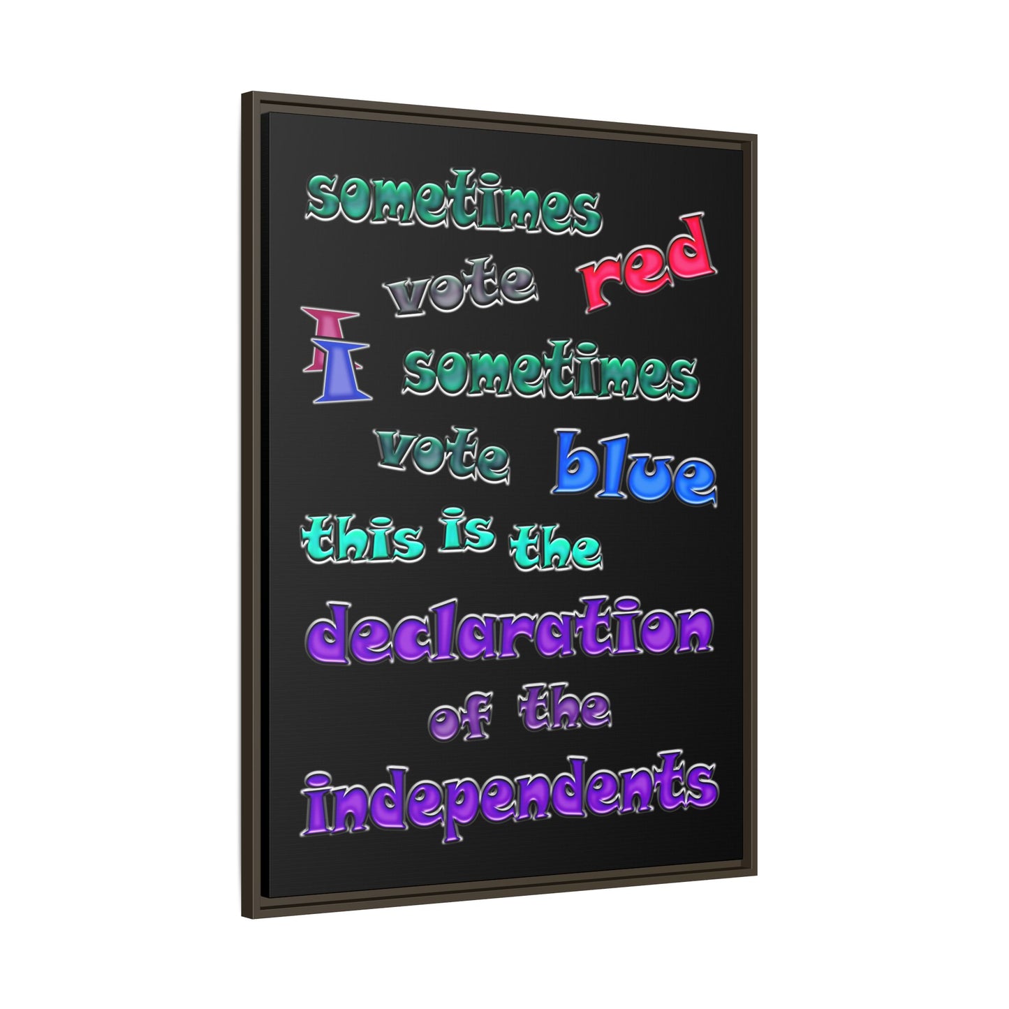 declaration of the independents - framed canvas art (black)