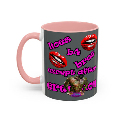 hoes b4 bros - Accent Mug (dark grey)