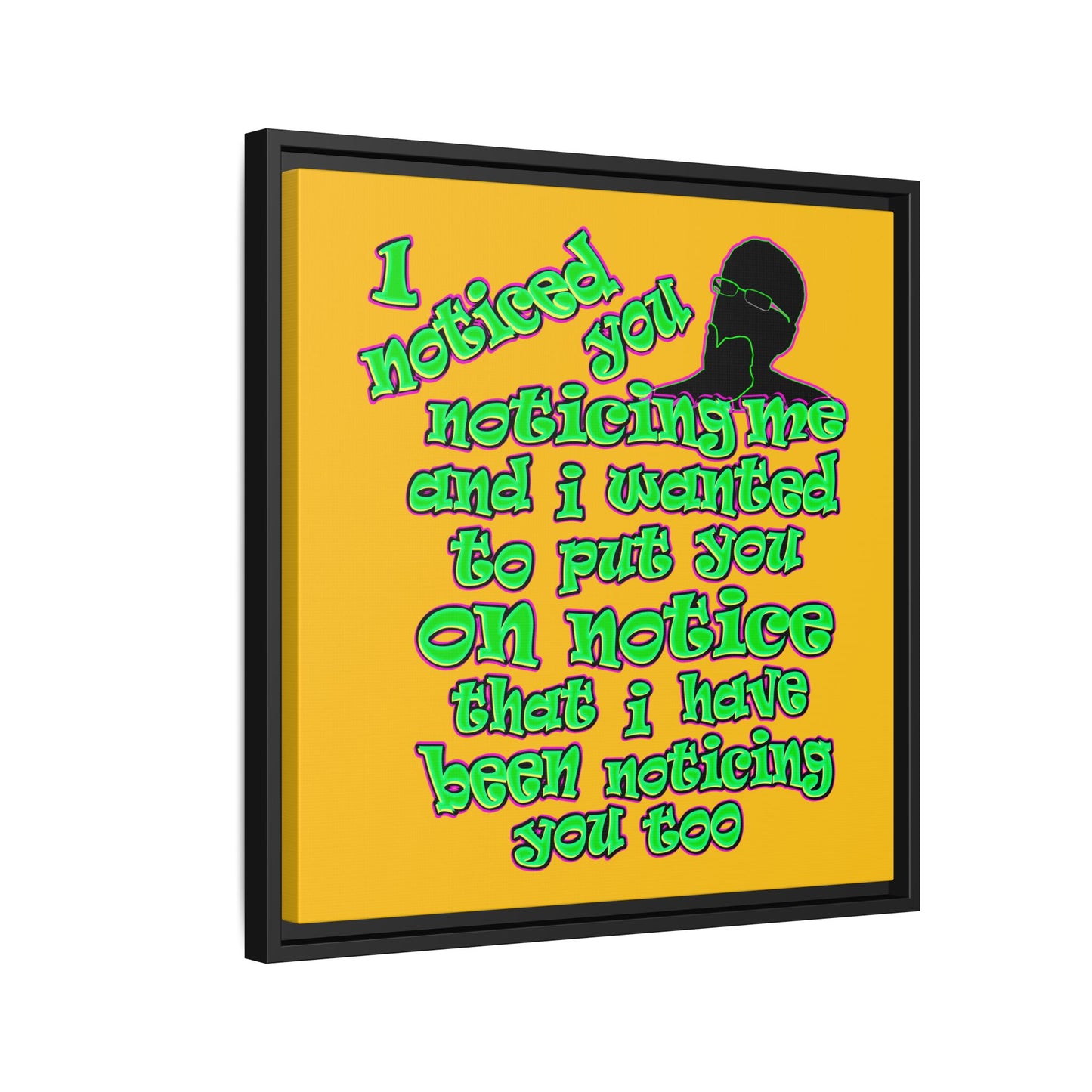 noticed you noticing - framed canvas art (yellow)