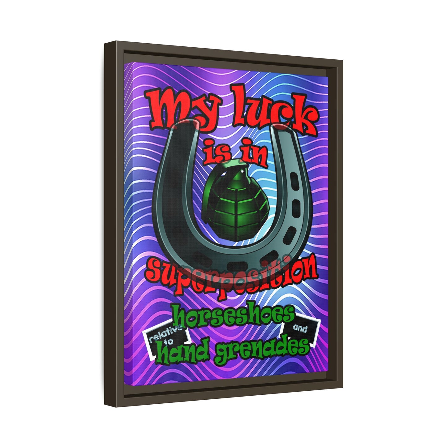 my luck - framed canvas art (purple wave)