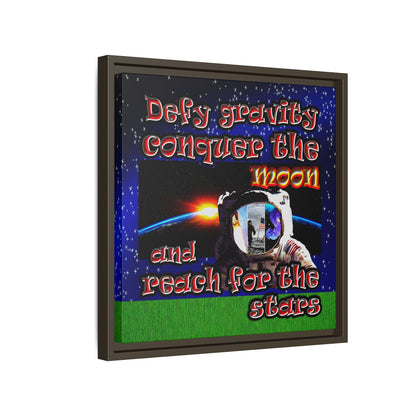defy conquer reach - framed canvas art ('snoops' background)