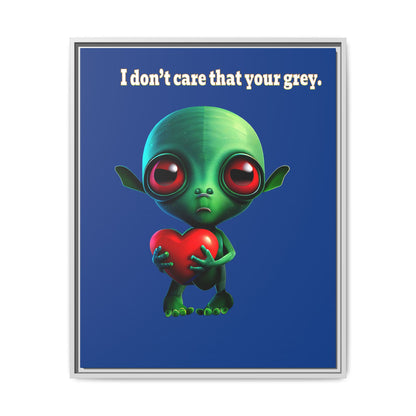 I don't care that your grey - framed canvas art (dark blue)
