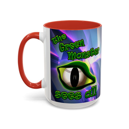 green monster - Accent Mug (grey-pink wave)