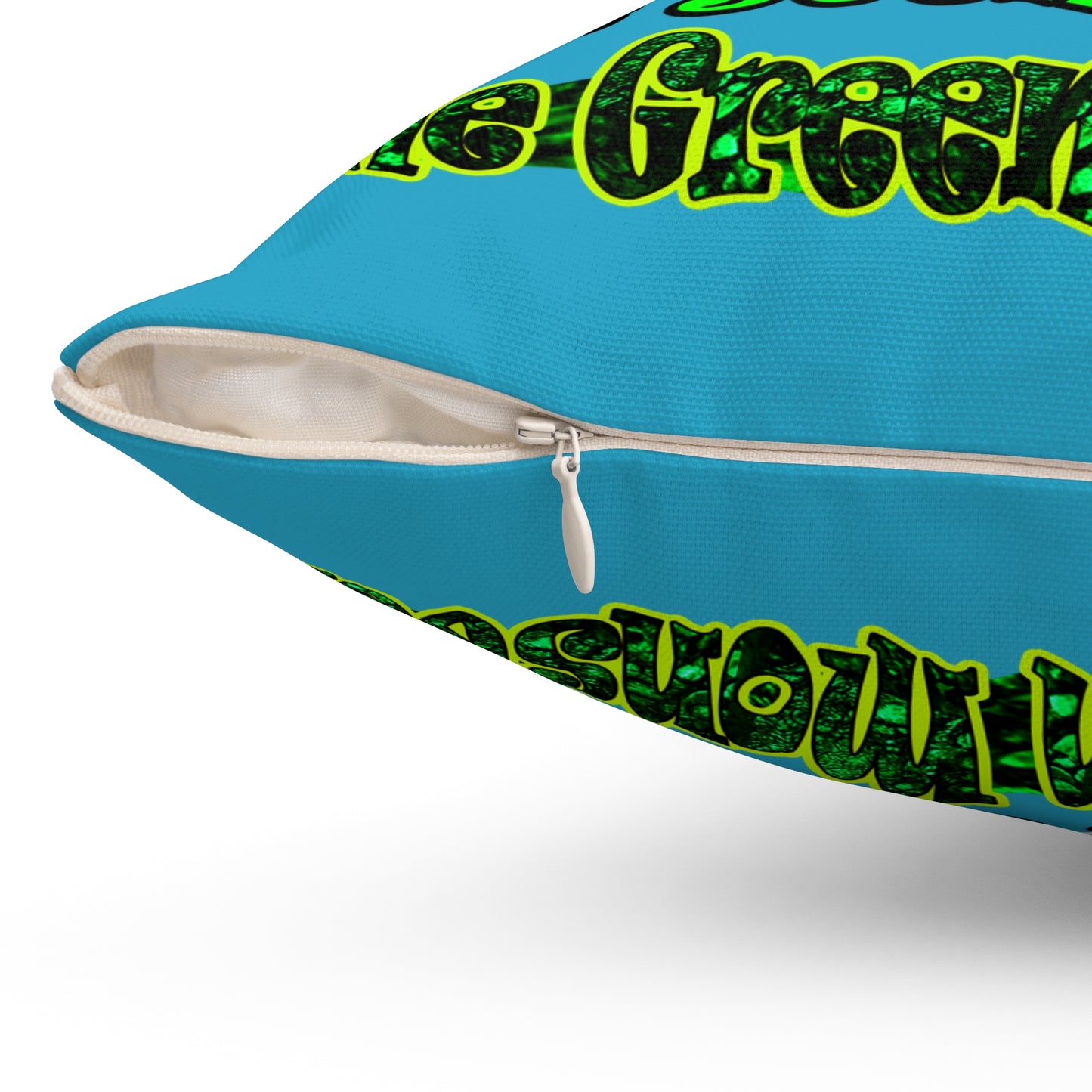christmas spirits of boston - Spun Polyester Square Pillow - (turquoise)