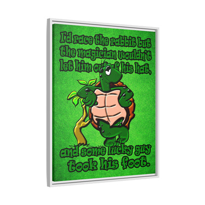 turtle race - framed canvas art (green turf)