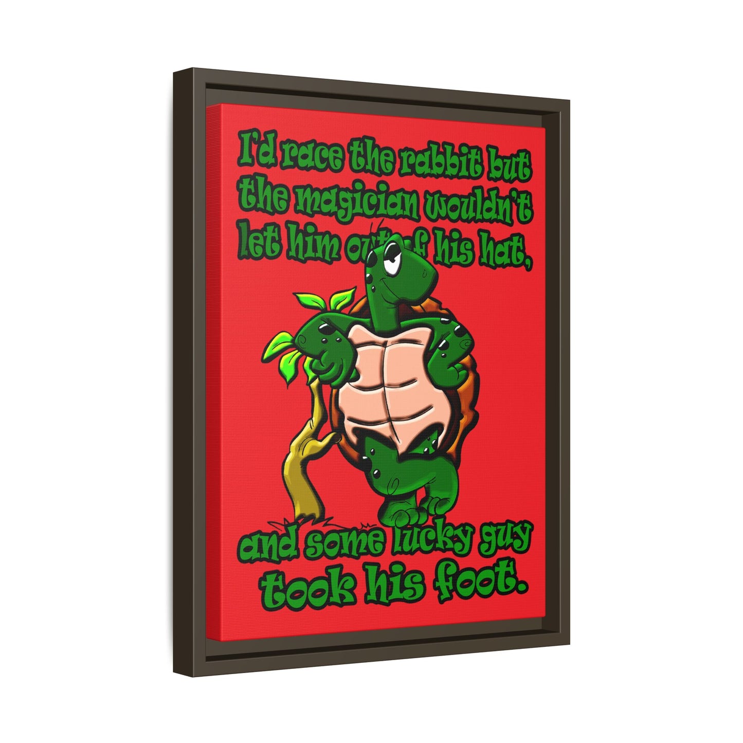turtle race - framed canvas art (red)