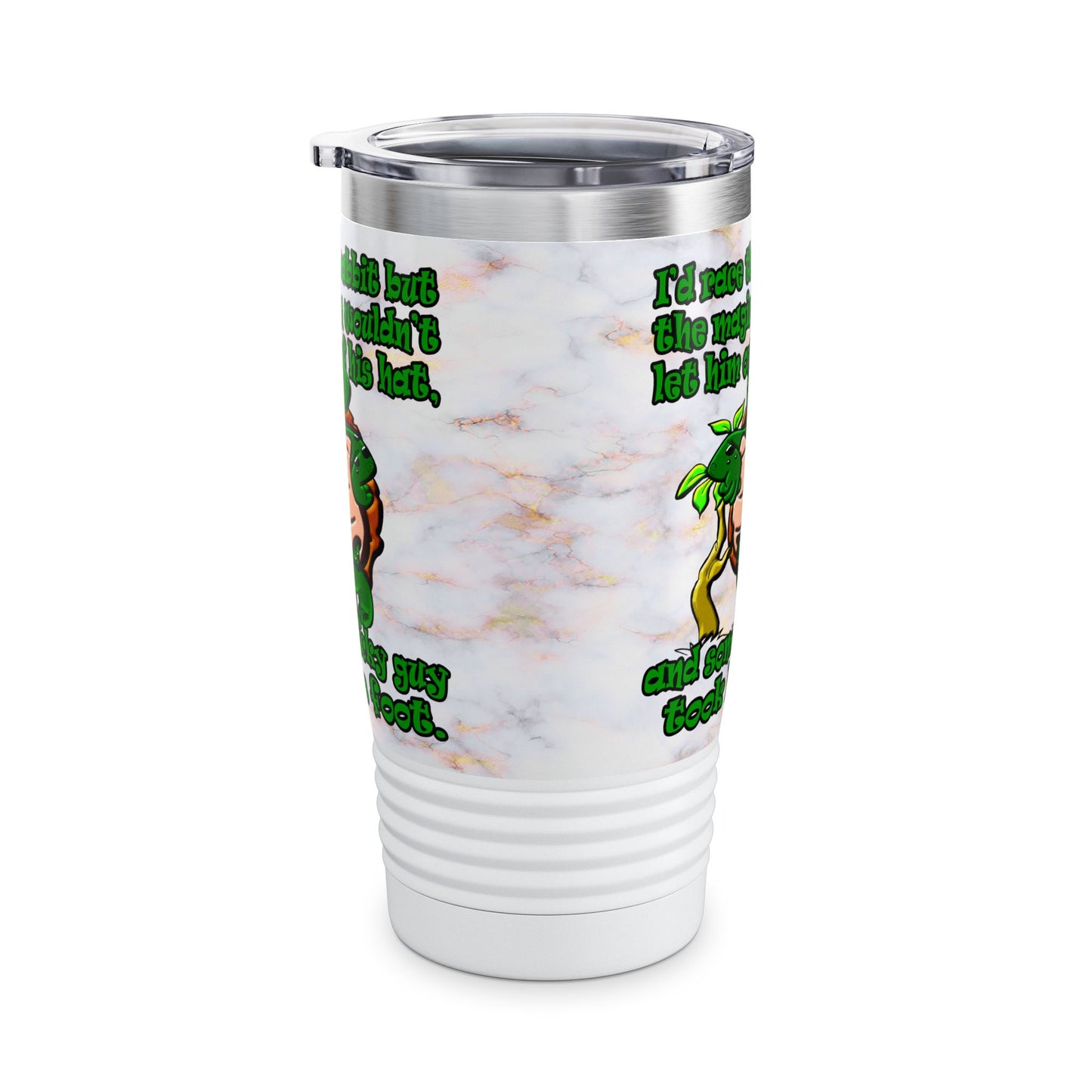turtle race - Ringneck Tumbler, 20oz (white marble)
