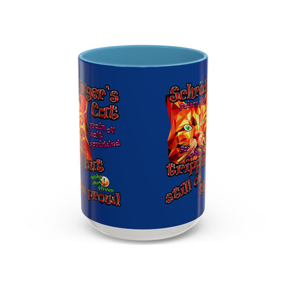 schrodinger's cat - Accent Mug (dark blue)