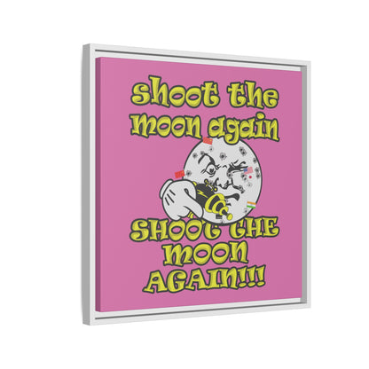 shoot the moon again - framed canvas art (light pink)