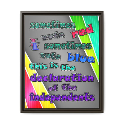 declaration of the independents - framed canvas art (rainbow split)