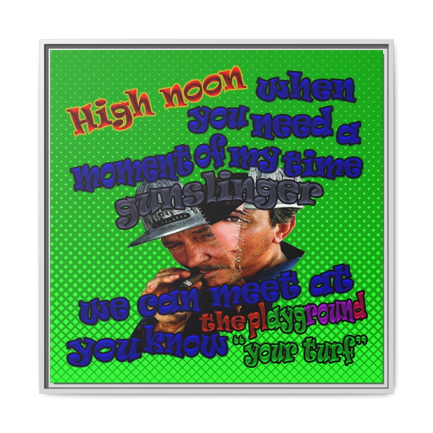 high noon - framed canvas art (logo green)