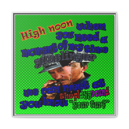 high noon - framed canvas art (logo green)
