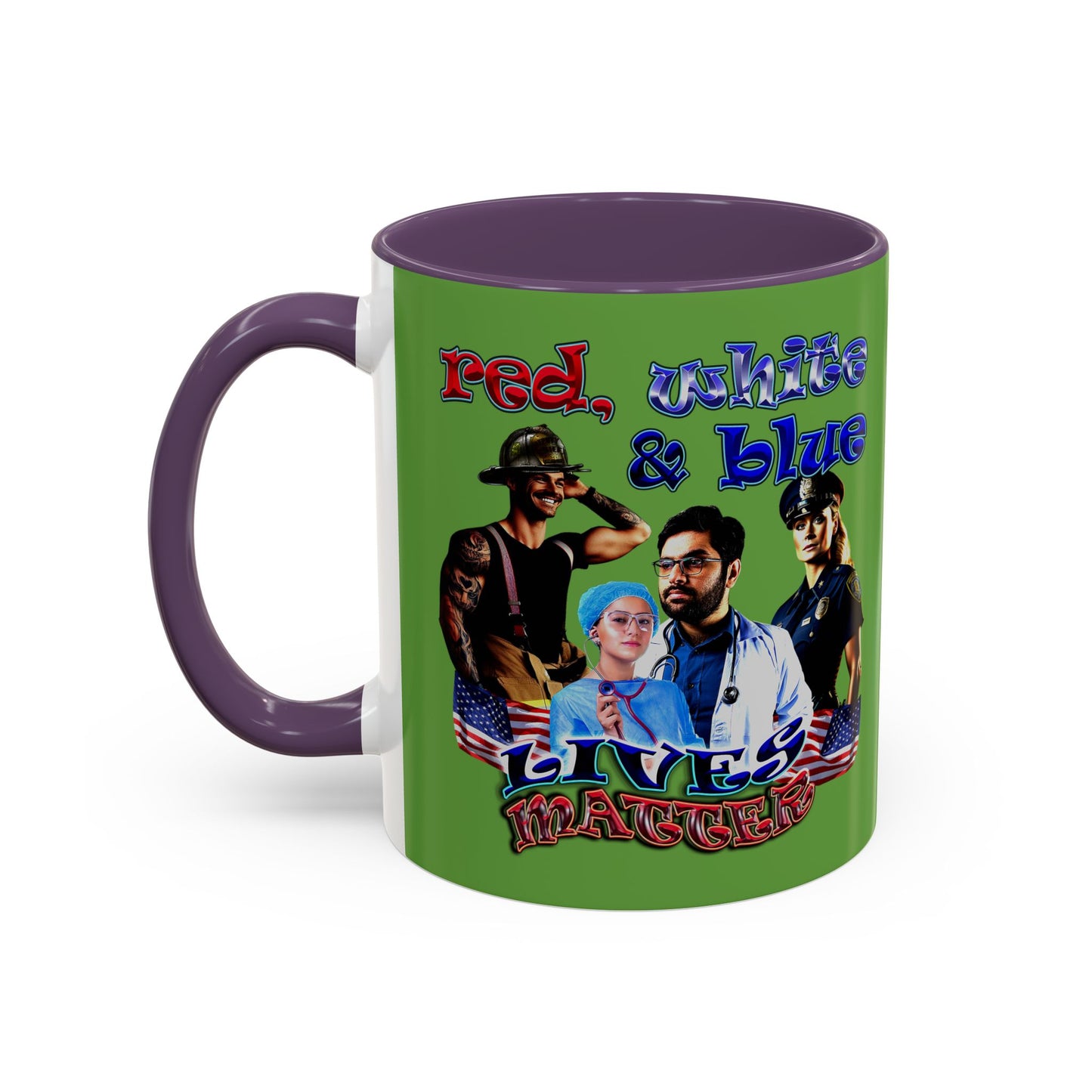 rw&b lives matter - Accent Mug (green)