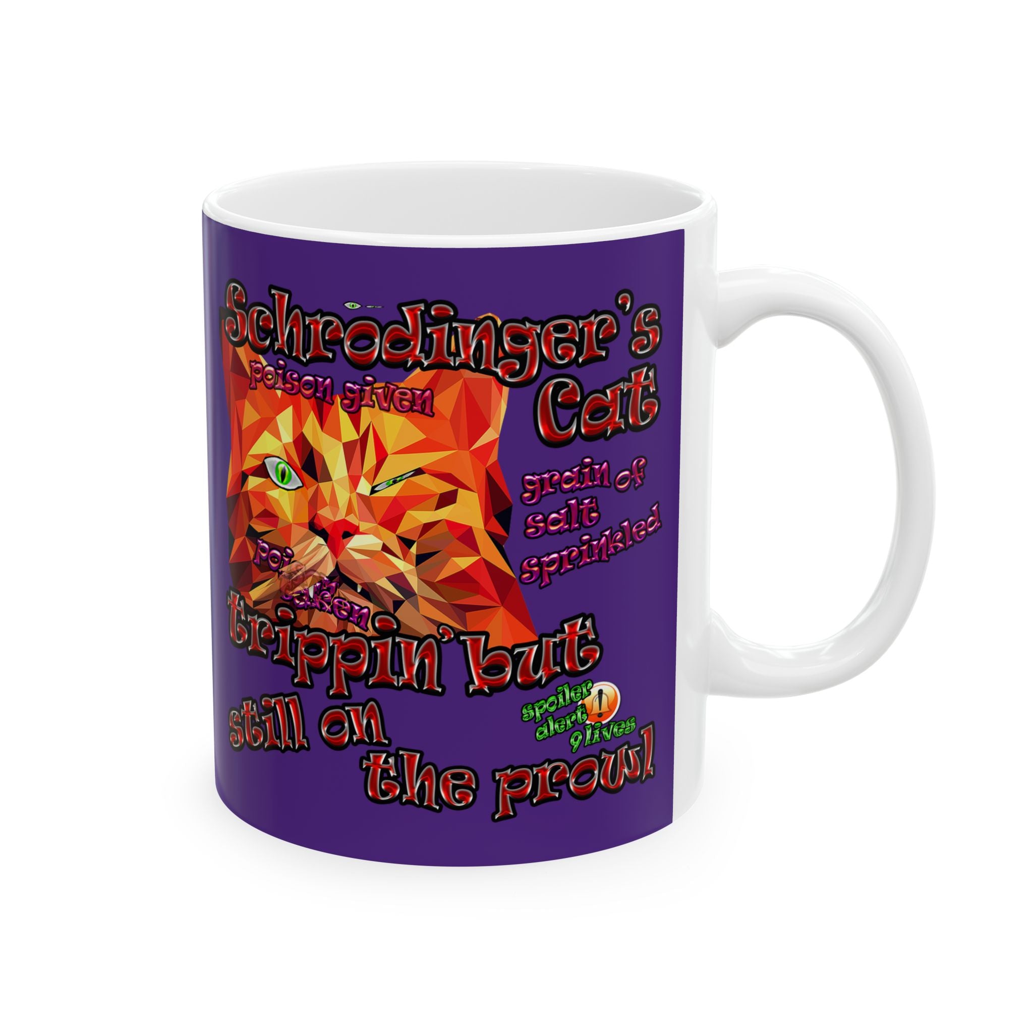 schrodinger's cat - White Mug (purple)
