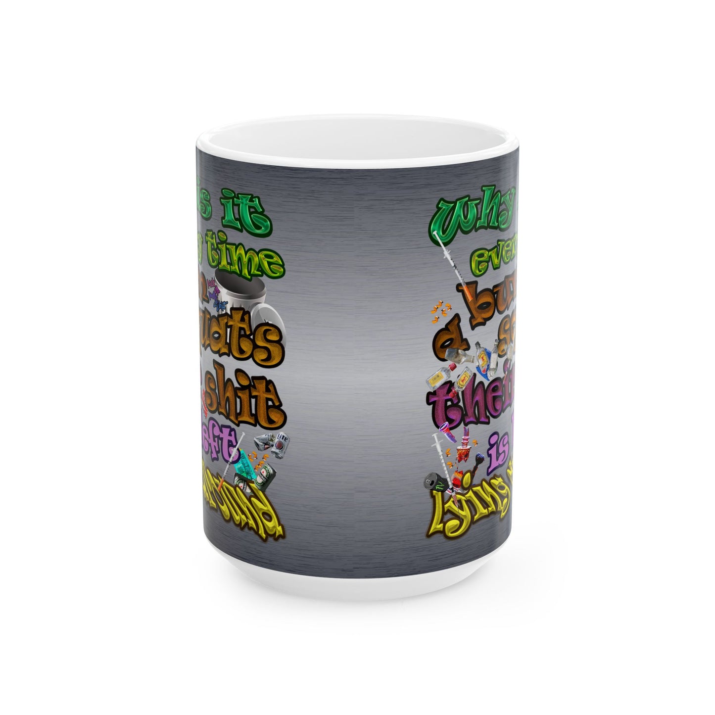 the bum's shit - White Mug (brushed nickel)