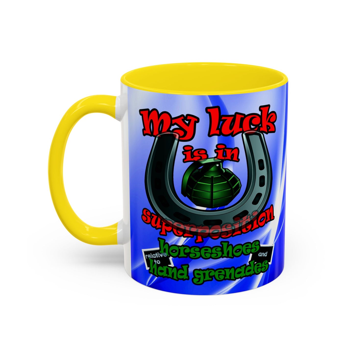 my luck - Accent Mug (blue-white wave)