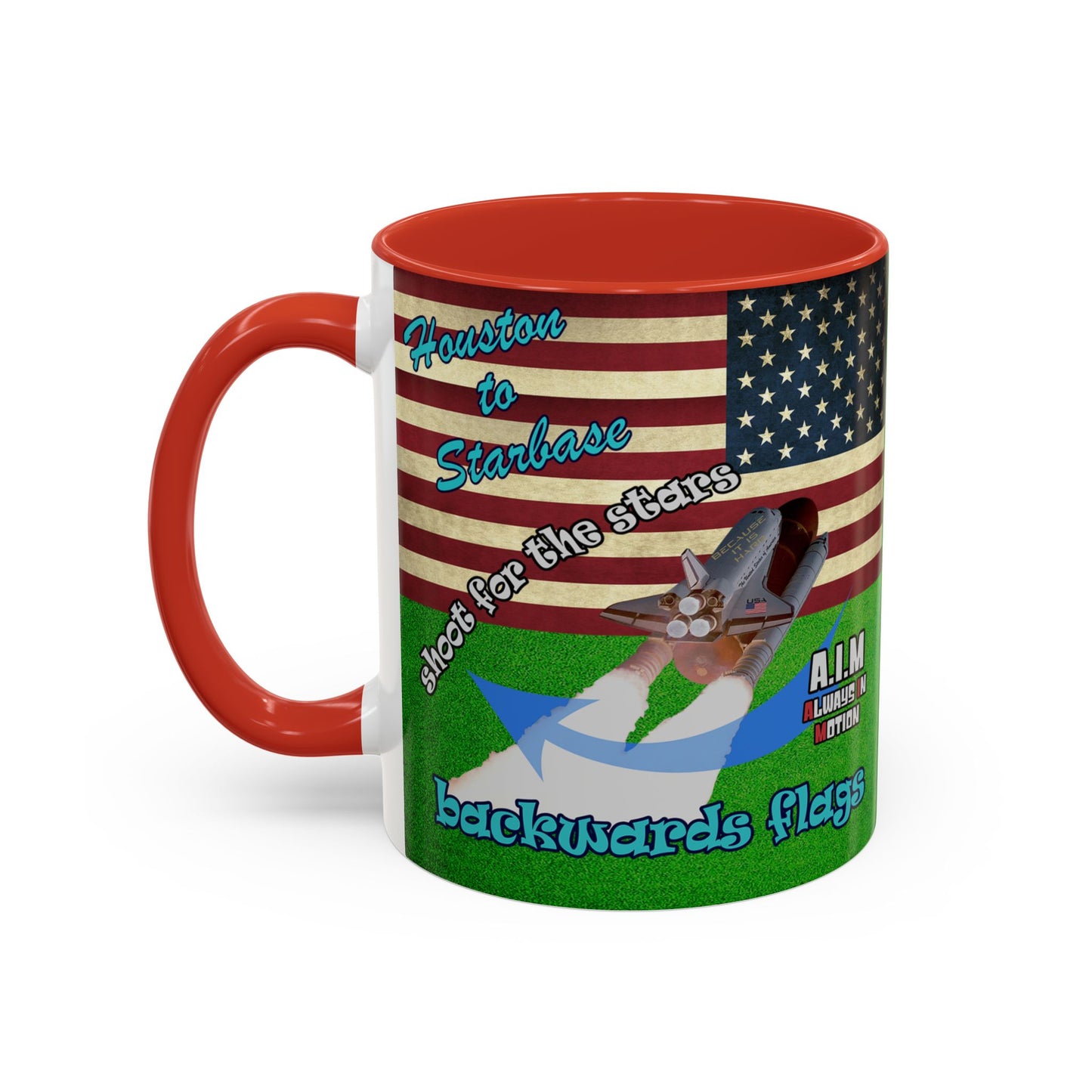 shoot for the stars - Accent Mug (green turf)