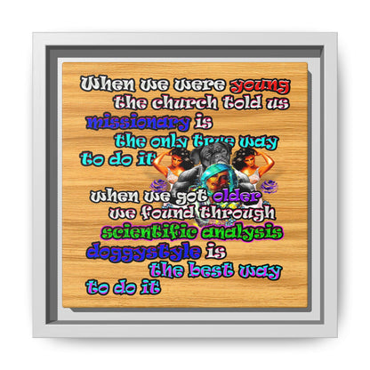 doggystyle - framed canvas art (butterscotch wood finish)