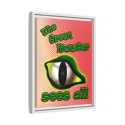 green monster - framed canvas art (yellow-orange wave)