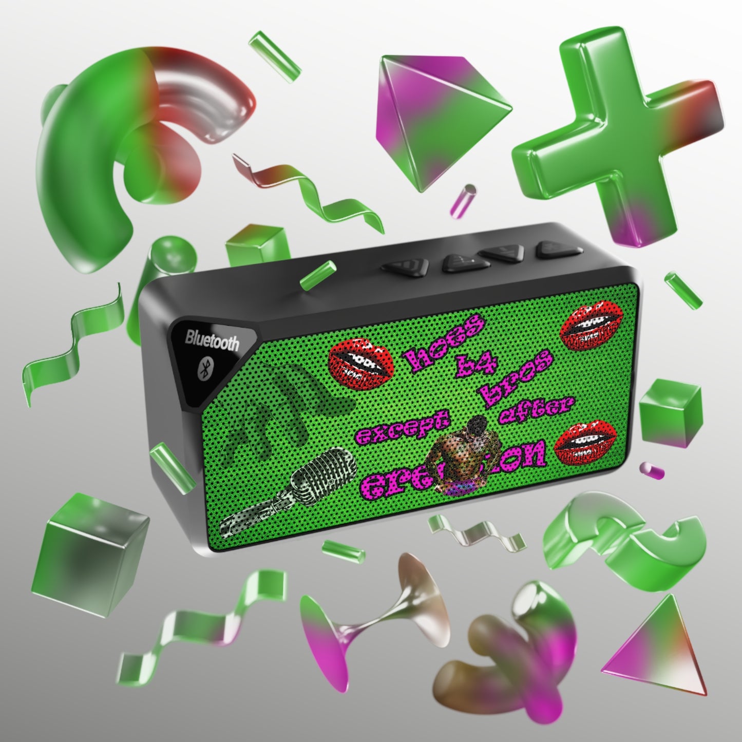 hoes b4 bros - Jabba Bluetooth Speaker (green turf)