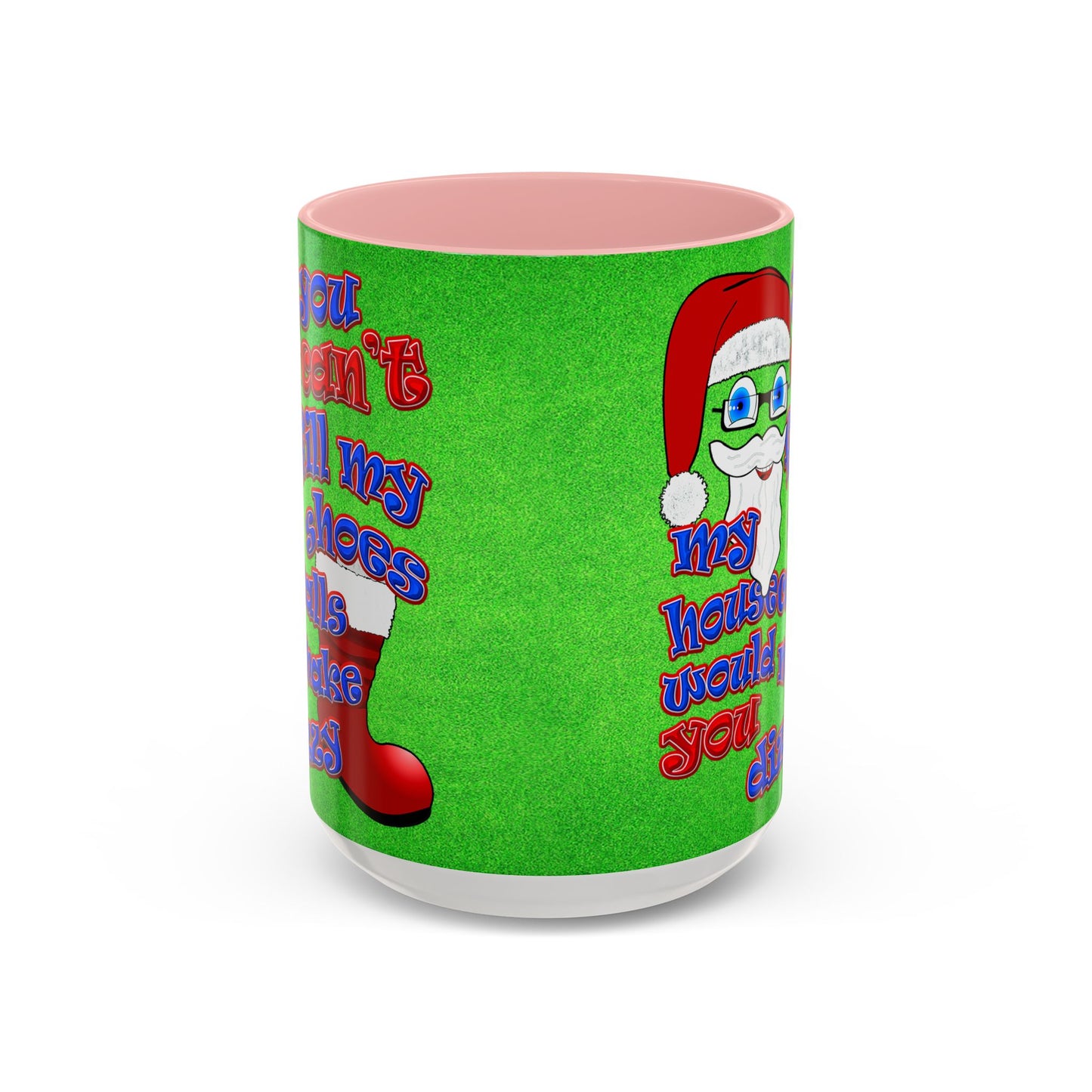 santa's shoes - Accent Mug (green turf)