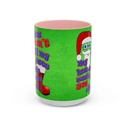 santa's shoes - Accent Mug (green turf)