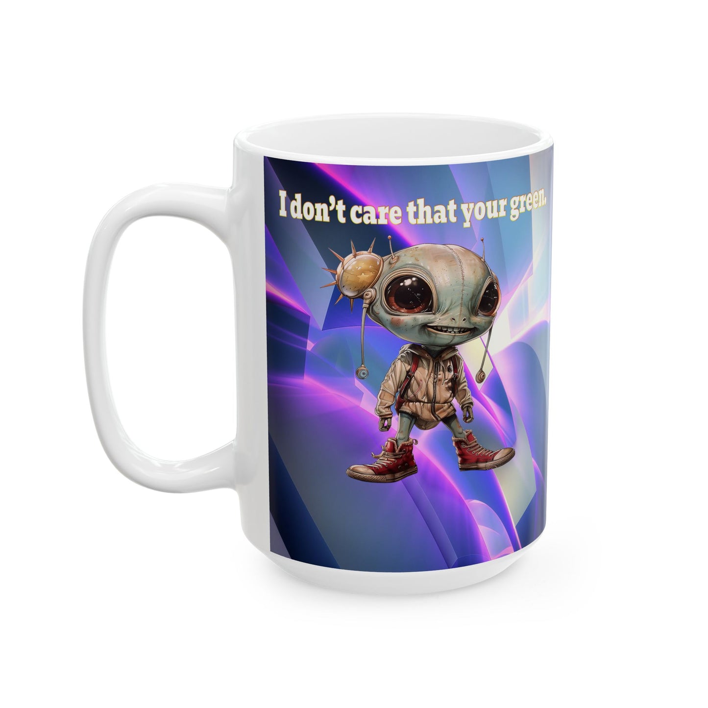 I don't care that your grey - White Mug (grey-pink wave)