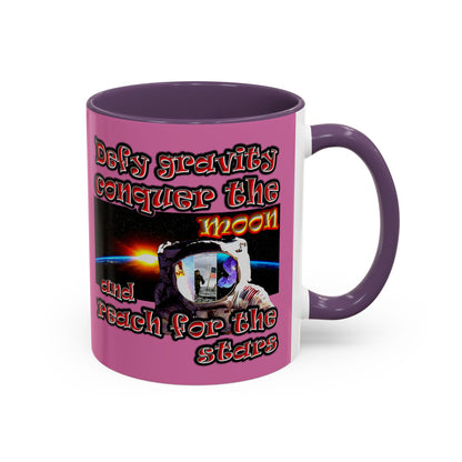 defy conquer reach - Accent Mug (light pink)