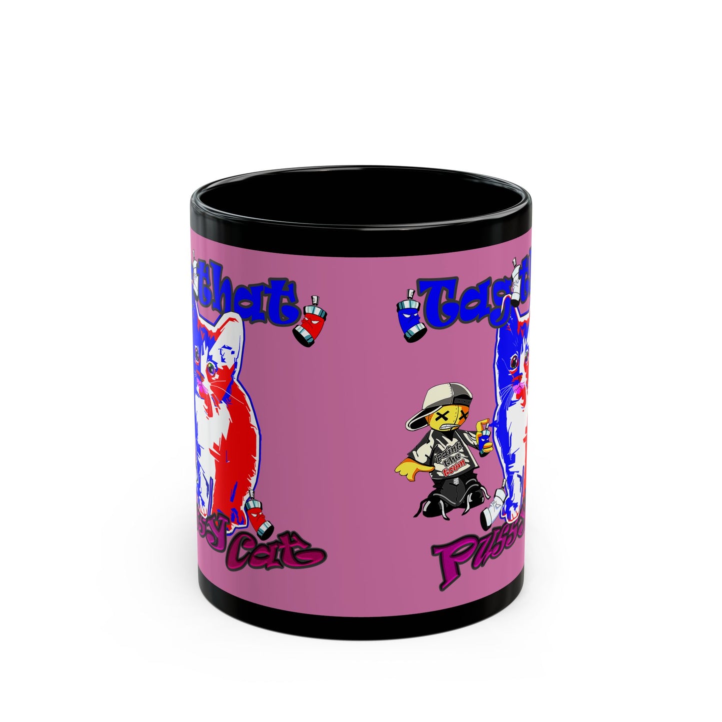 tag that - Black Mug (light pink)
