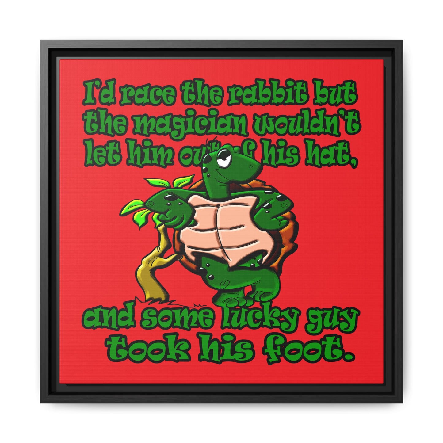 turtle race - framed canvas art (red)