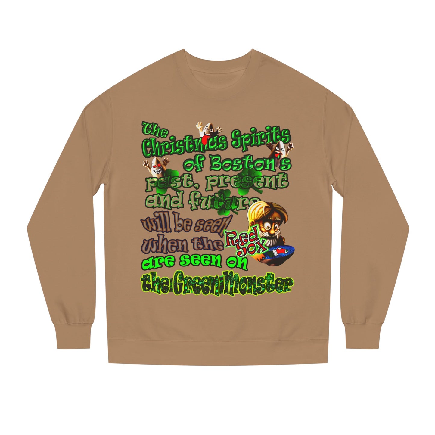 christmas spirits of boston - Unisex Crew Neck Sweatshirt