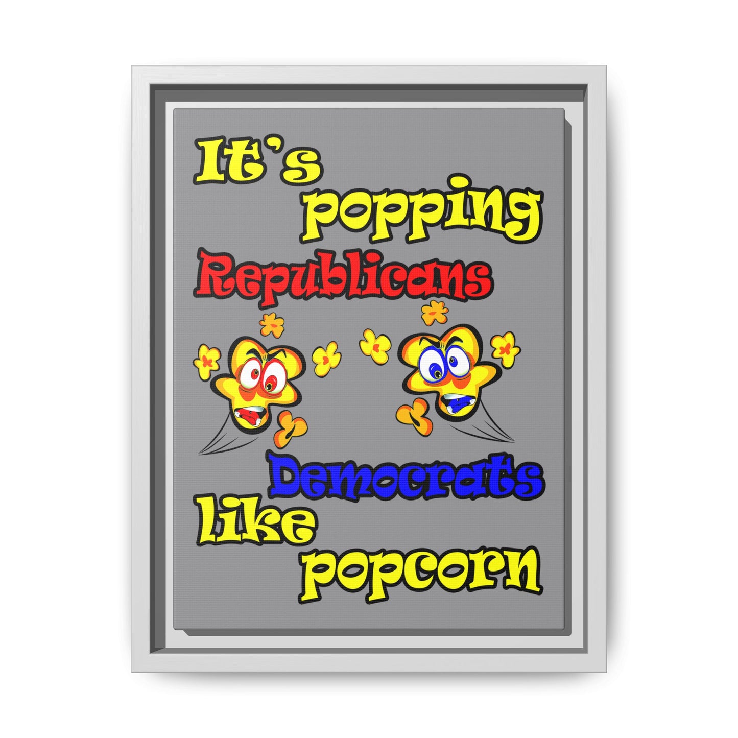 popping like popcorn - framed canvas art (grey)