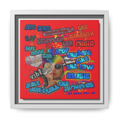 drop the beat - framed canvas art (red)