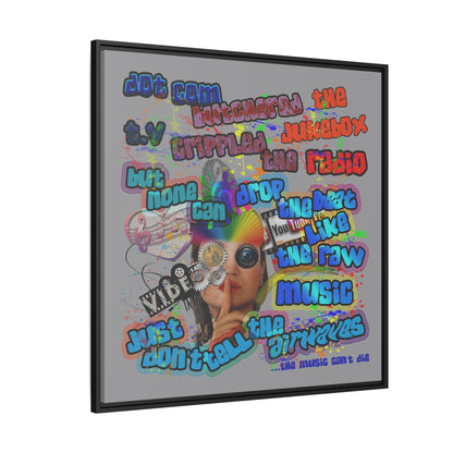 drop the beat - framed canvas art (grey)