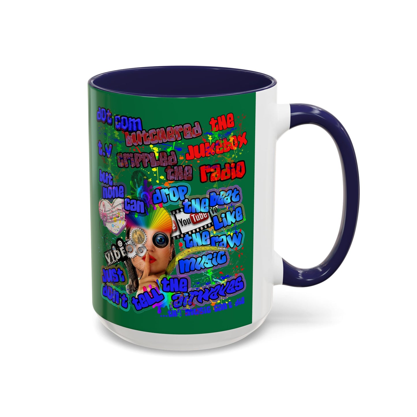 drop the beat - Accent Mug (dark green)